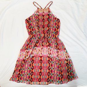 Multi colored high neck dress